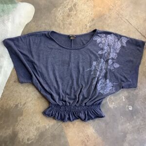 Wet Seal M blouse roses navy blue medium Wetseal top blouse Bundle only